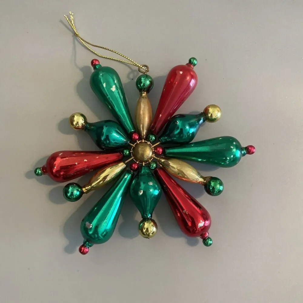 Vintage Christmas Ornament Starburst Snowflake 5.5